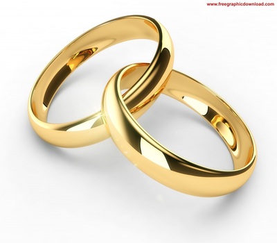 pair of plain gold wedding bands rings