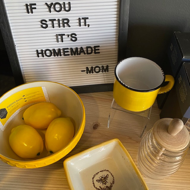 Yellow Kitchen items with lemons